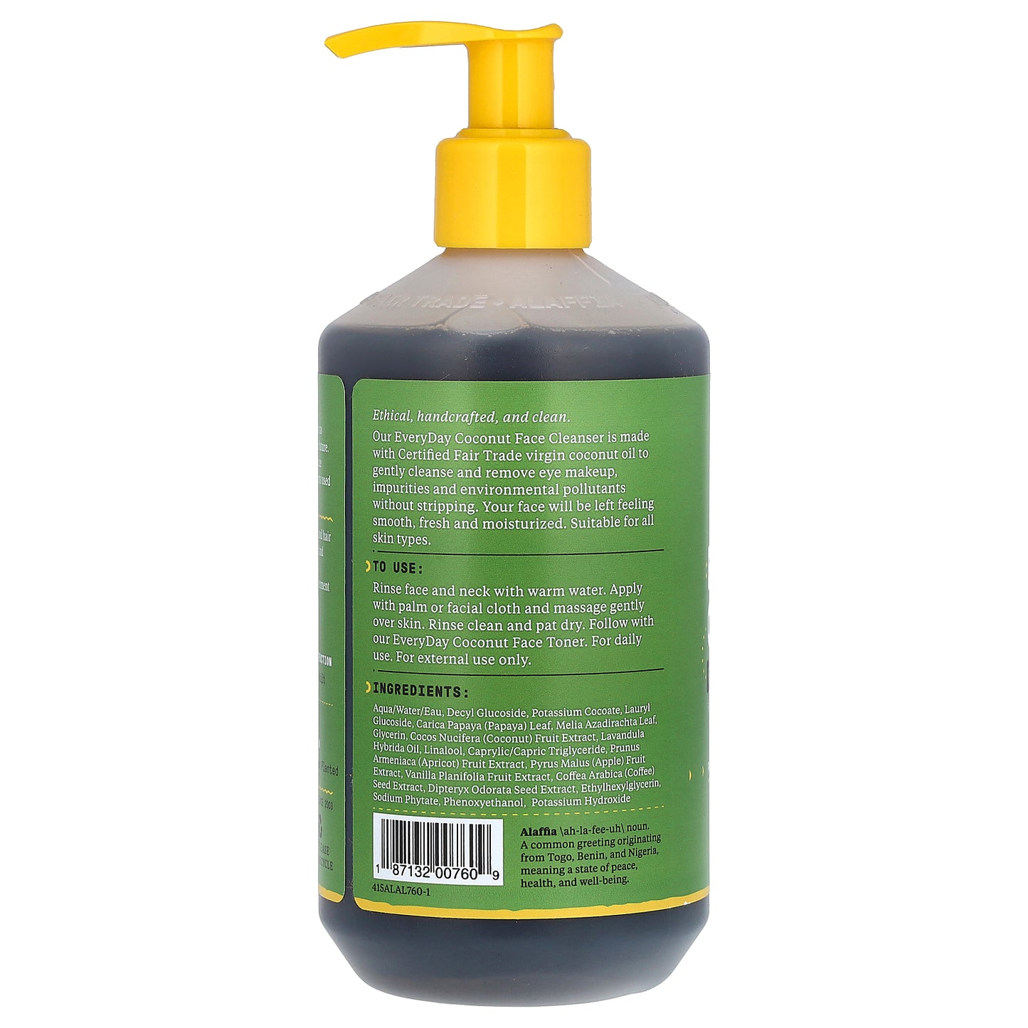 Alaffia, Everyday Coconut, Face Cleanser, 12 fl oz (355 ml)