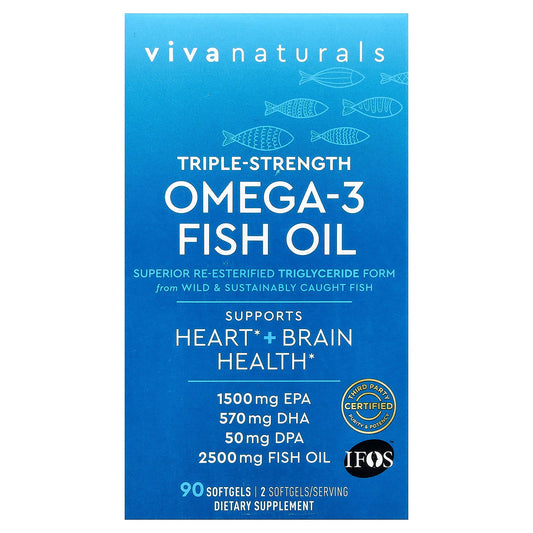 Viva Naturals, Omega-3 Fish Oil, Triple Strength, 2,500 mg, 90 Softgels