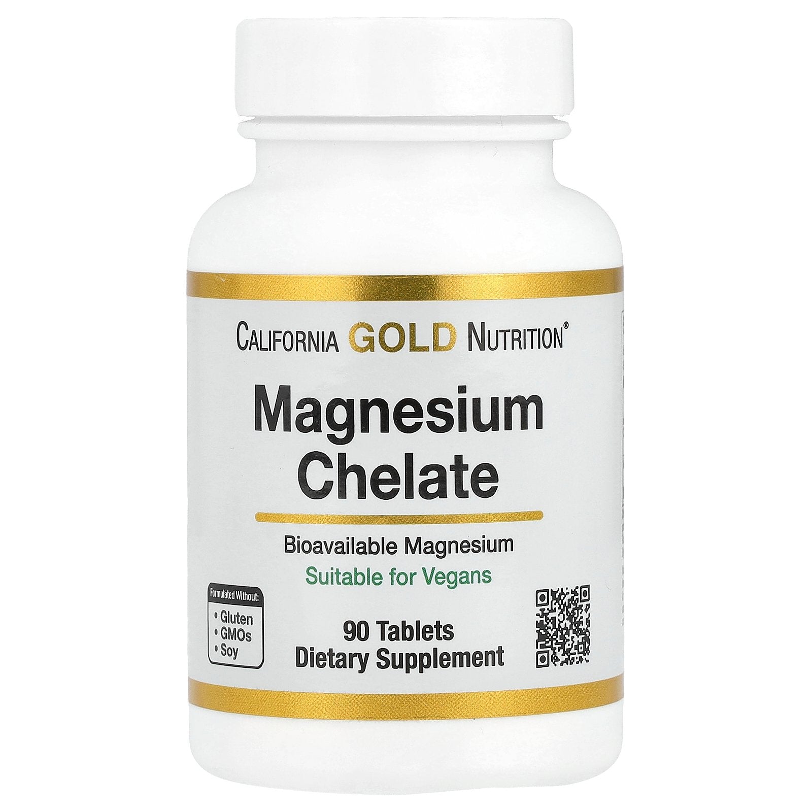 California Gold Nutrition, Magnesium Chelate with Calcium, 90 Tablets