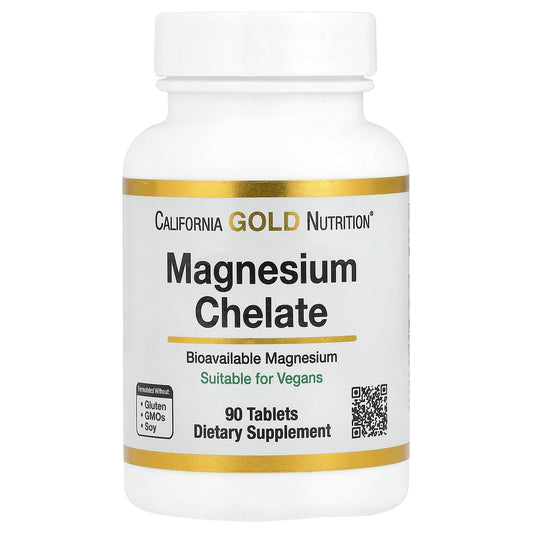 California Gold Nutrition, Magnesium Chelate with Calcium, 90 Tablets