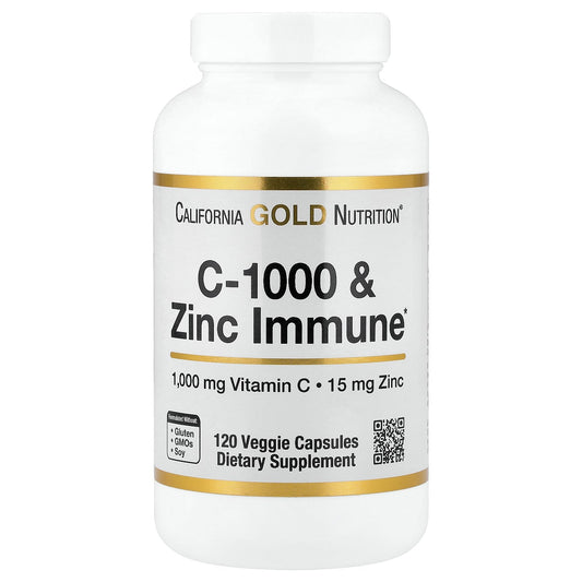 California Gold Nutrition, C-1000 & Zinc Immune, 120 Veggie Capsules