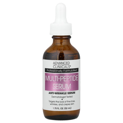 Advanced Clinicals, Multi-Peptide Serum, Anti-Wrinkle Face Serum, 1.75 fl oz (52 ml)