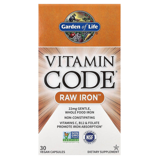 Garden of Life, Vitamin Code®, RAW Iron™, 30 Vegan Capsules