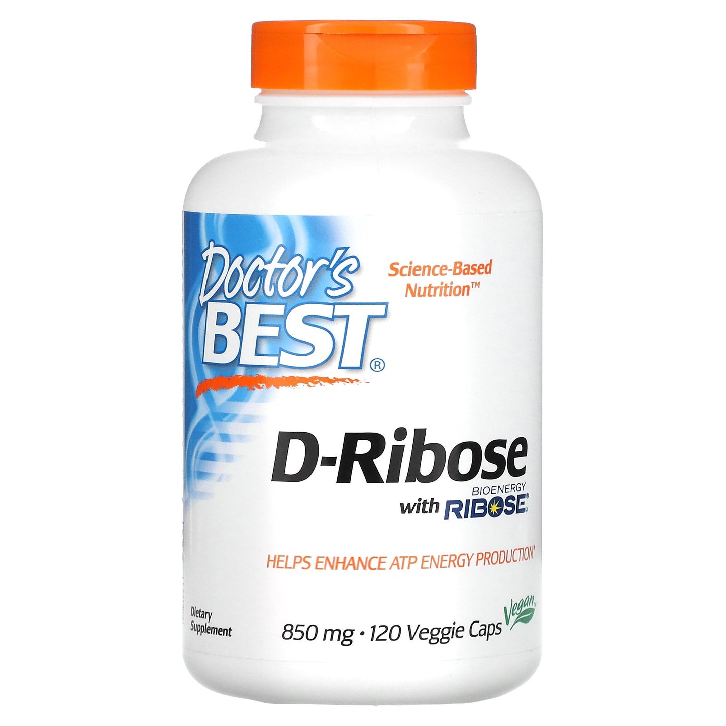 Doctor's Best, D-Ribose with BioEnergy Ribose, 850 mg, 120 Veggie Caps (170 mg per Capsule)