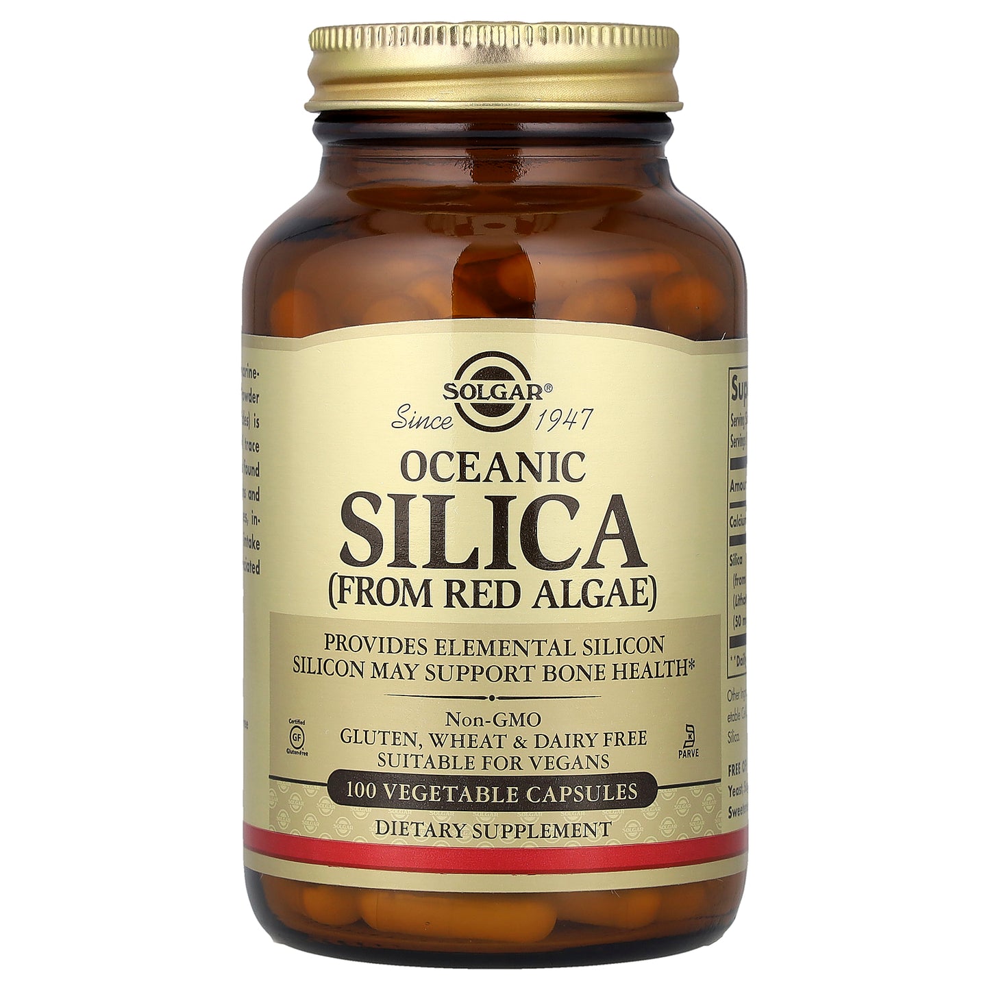 Solgar, Oceanic Silica From Red Algae, 100 Vegetable Capsules