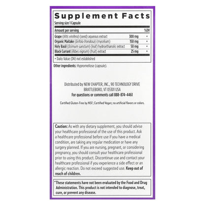 New Chapter, Blood Pressure Balance, Grape Seed Blend, 60 Vegan Capsules