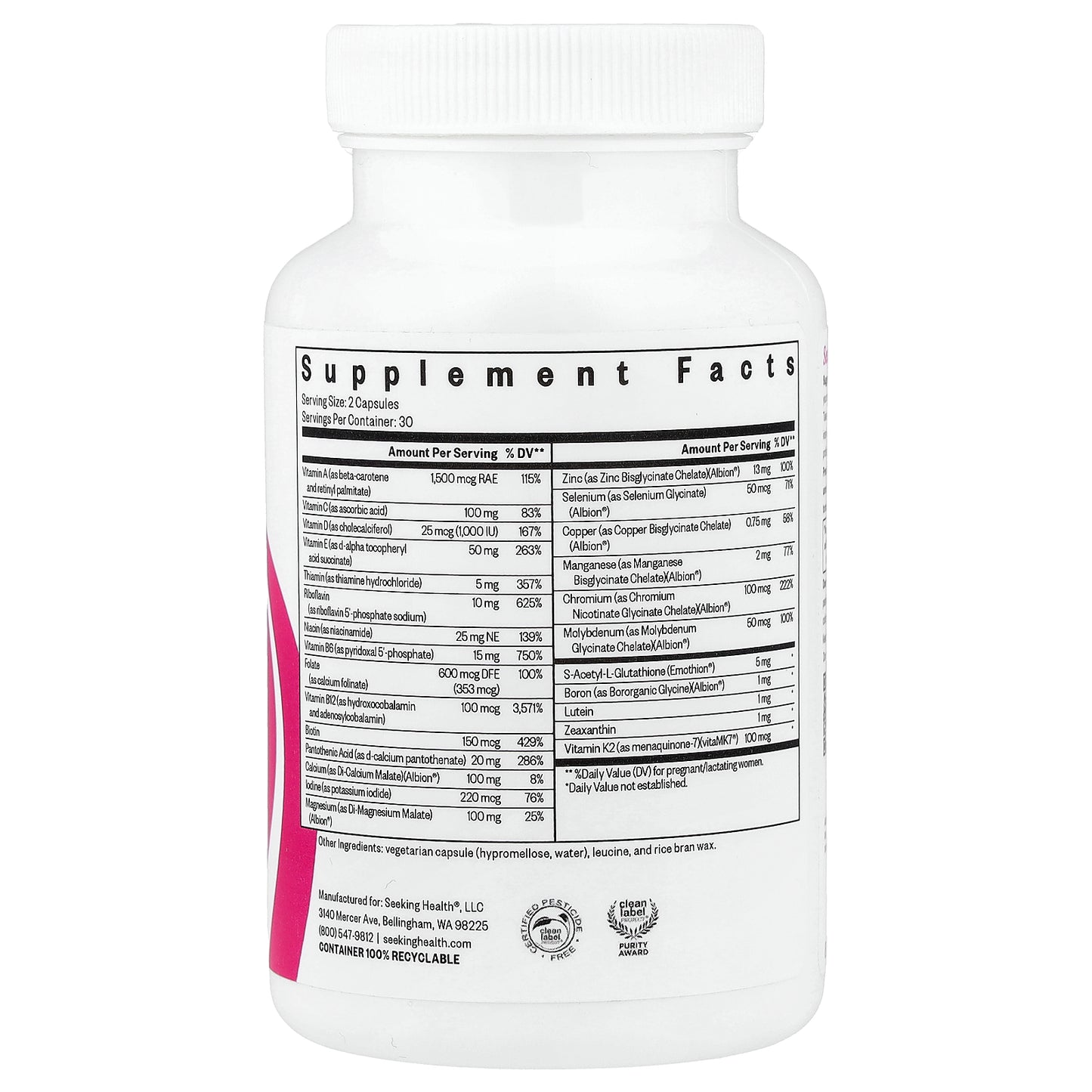 Seeking Health, Prenatal Essentials MF, Methyl-Free, 60 Capsules