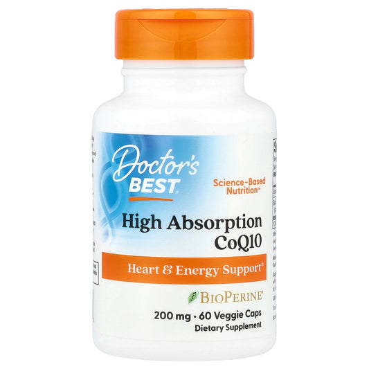 Doctor's Best, High Absorption CoQ10 with BioPerine®, 60 Veggie Caps