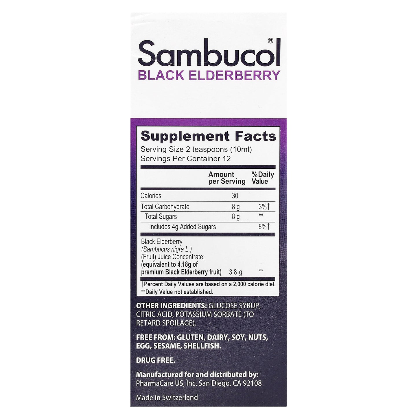 Sambucol, Black Elderberry Immune Syrup, Original Formula, 4 fl oz (120 ml)