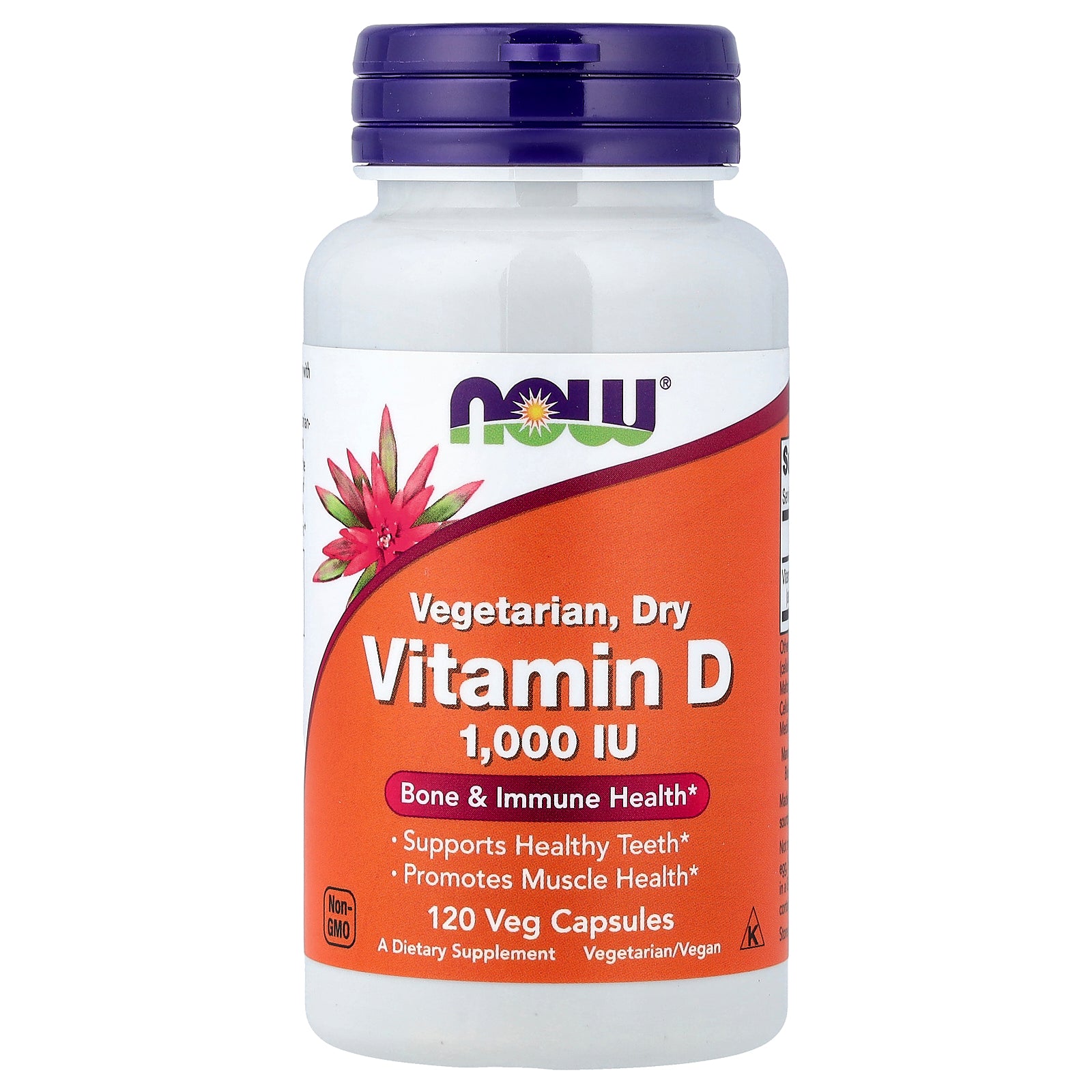 NOW Foods, Vegetarian Dry Vitamin D, 1,000 IU, 120 Veg Capsules