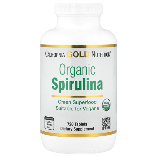 California Gold Nutrition, Organic Spirulina, 500 mg, 720 Tablets