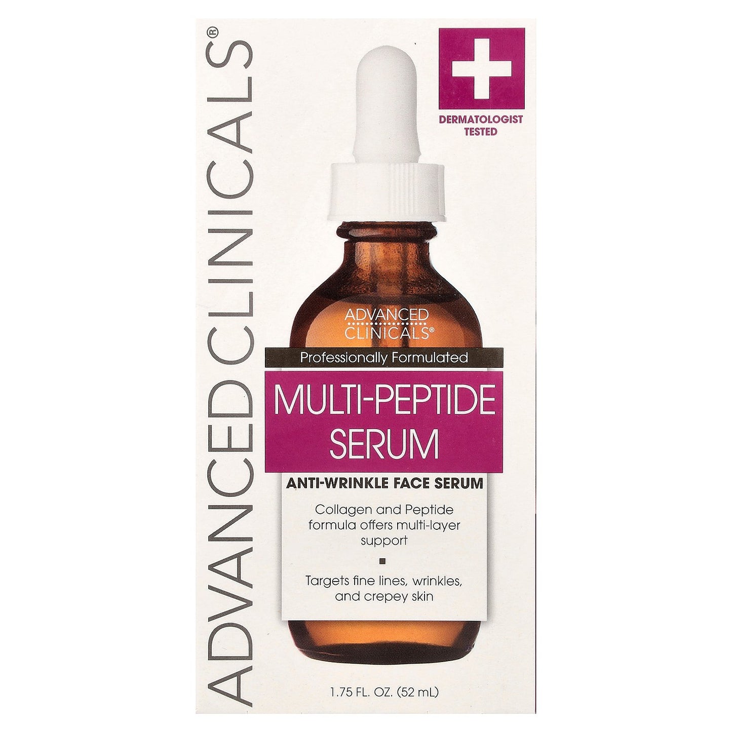 Advanced Clinicals, Multi-Peptide Serum, Anti-Wrinkle Face Serum, 1.75 fl oz (52 ml)