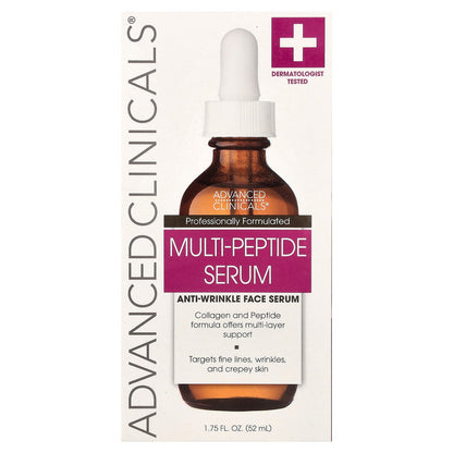Advanced Clinicals, Multi-Peptide Serum, Anti-Wrinkle Face Serum, 1.75 fl oz (52 ml)