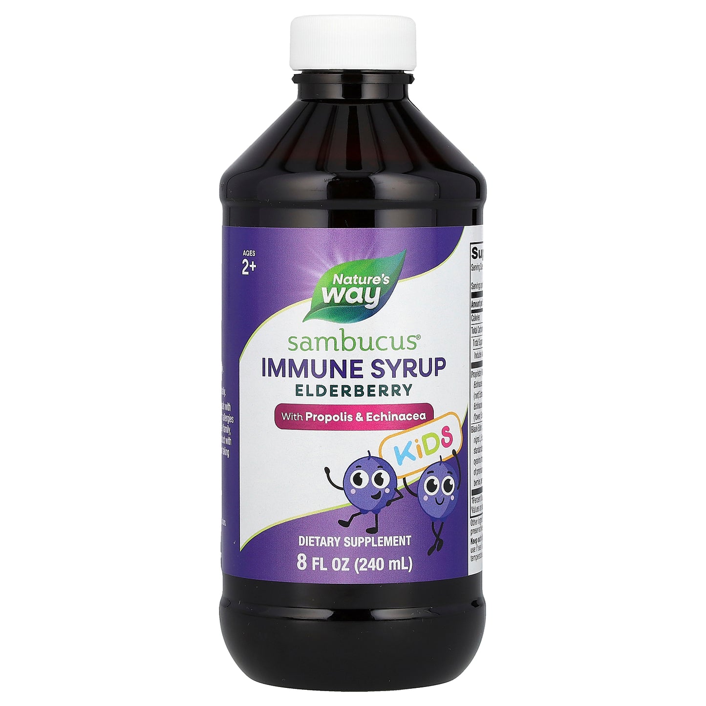 Nature's Way, Kids Sambucus®, Immune Syrup, Elderberry, Ages 2+, 8 fl oz (240 ml)