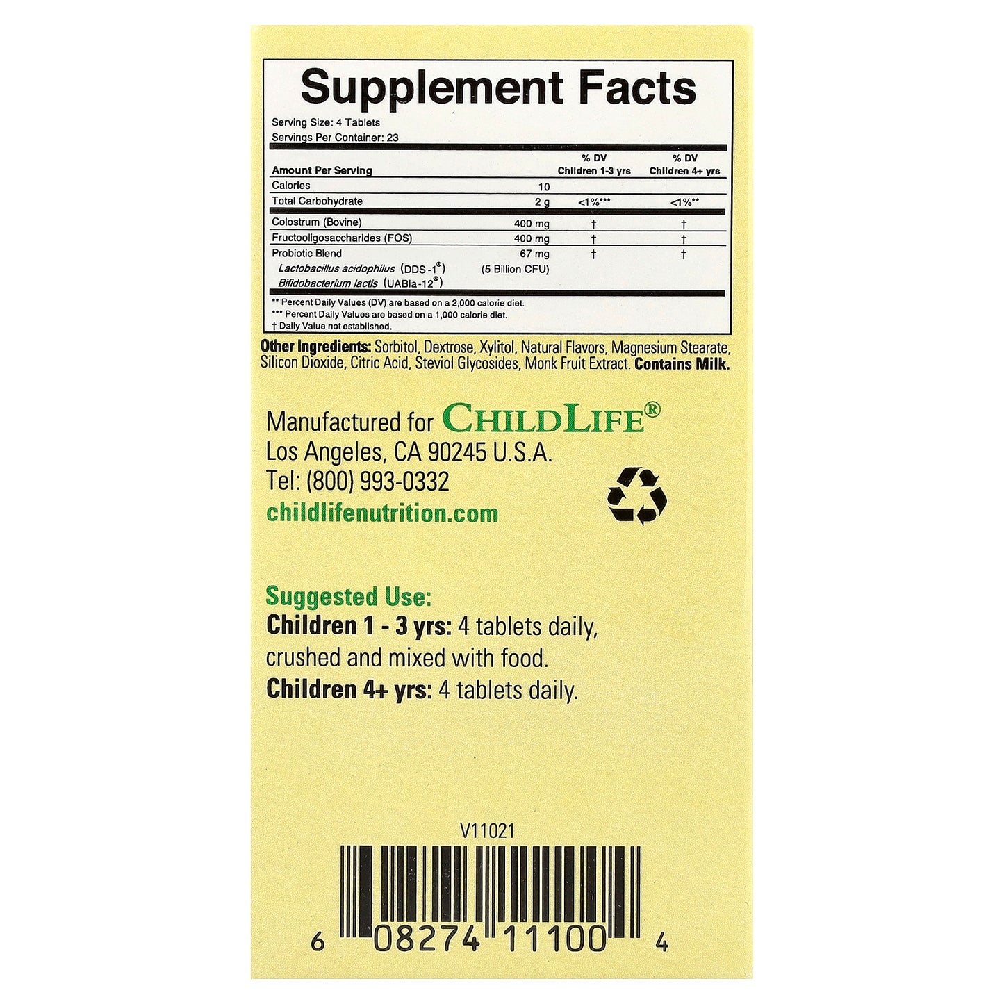 ChildLife Essentials, ChildBiotics™, Probiotics with Colostrum, Chewable Tabs, Natural Berry, 92 Tablets