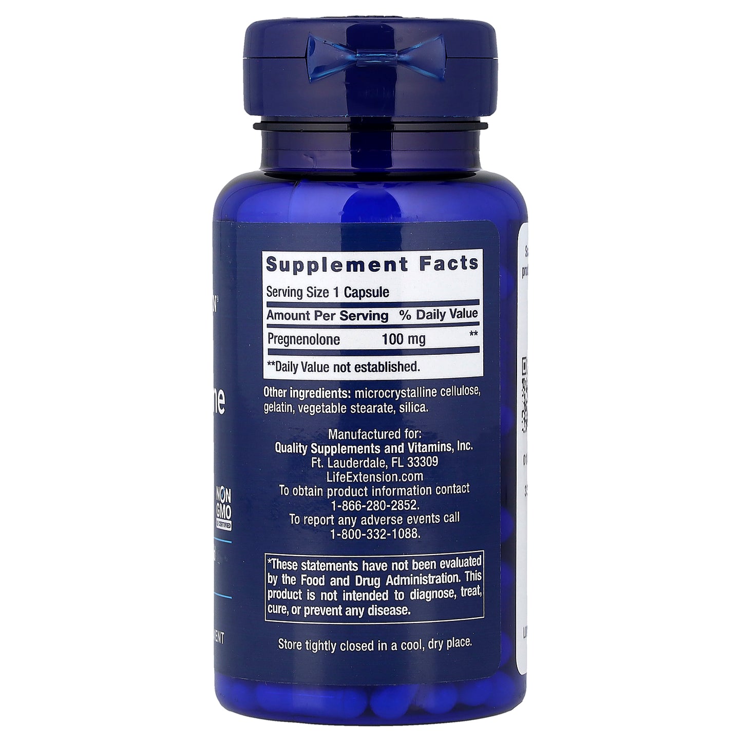 Life Extension, Pregnenolone, 100 mg, 100 Capsules