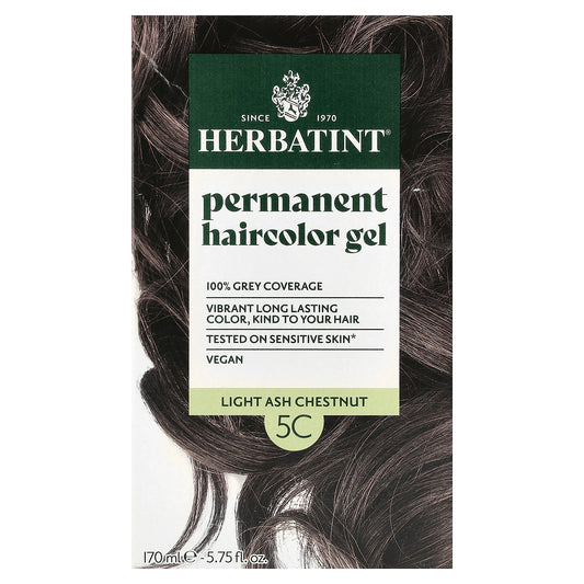 Herbatint, Permanent Haircolor Gel, 5C Light Ash Chestnut, 5.75 fl oz (170 ml)