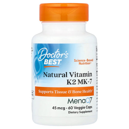 Doctor's Best, Natural Vitamin K2 MK-7 , 45 mcg, 60 Veggie Caps
