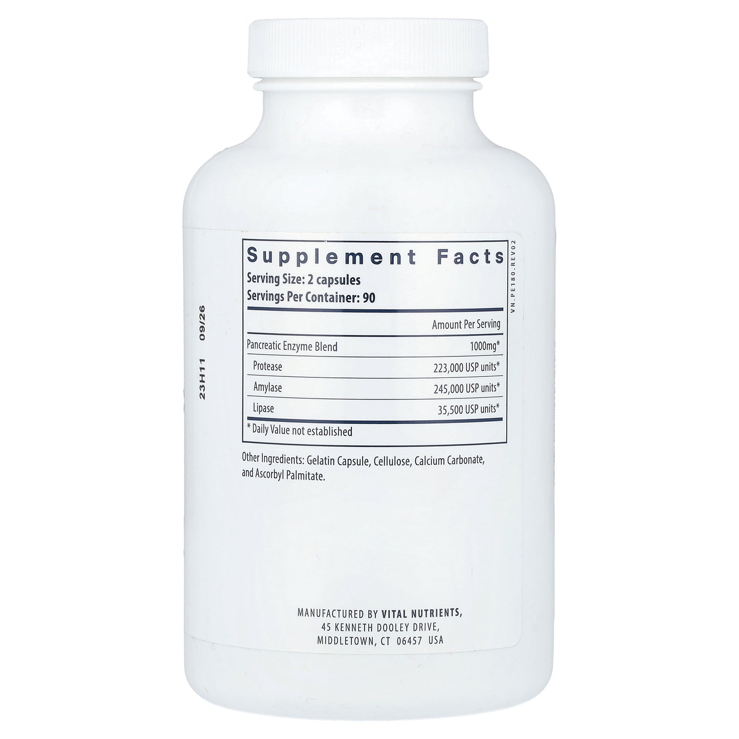 Vital Nutrients, Pancreatic Enzymes , 180 Capsules