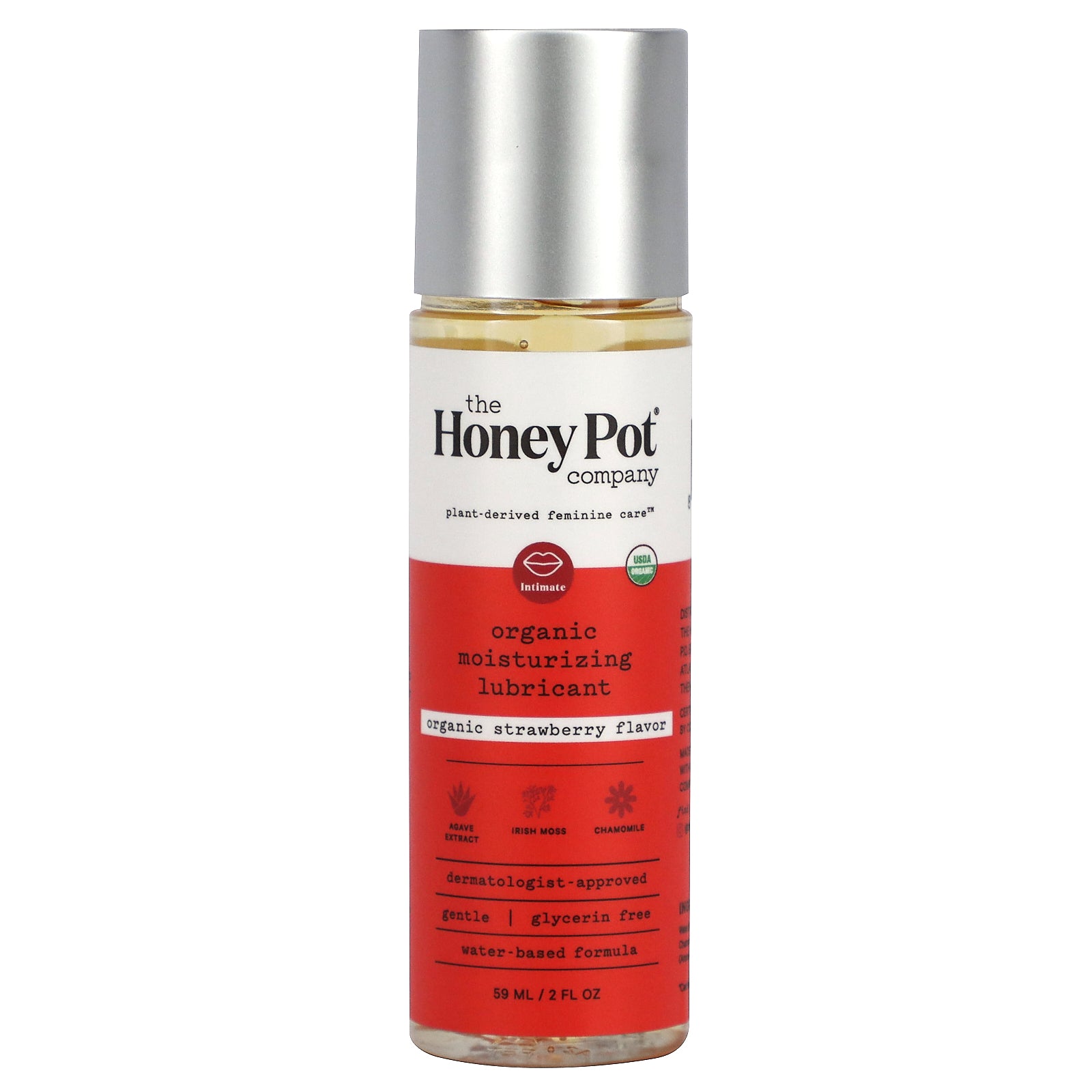 The Honey Pot Company, Organic Moisturizing Lubricant, Organic Strawberry, 2 fl oz (59 ml)