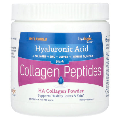 Hyalogic, HA Collagen Peptide Powder, Unflavored, 6.4 oz (180 g)