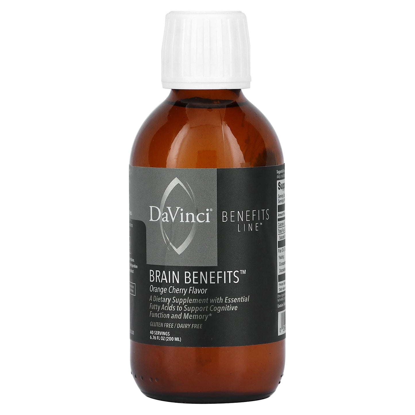 DaVinci Laboratories, Benefits Line, Brain Benefits, Orange Cherry, 6.76 fl oz (200 ml)