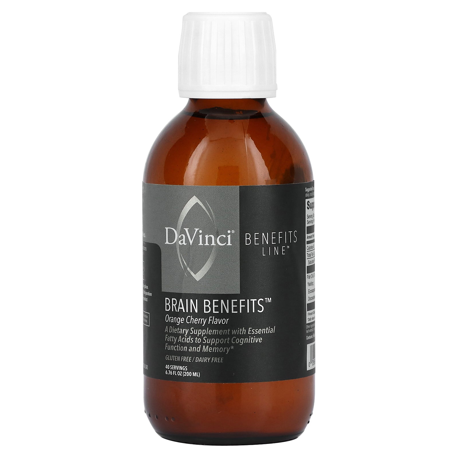 DaVinci Laboratories, Benefits Line, Brain Benefits, Orange Cherry, 6.76 fl oz (200 ml)