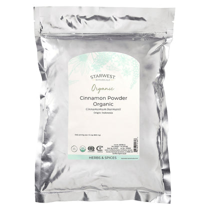 Starwest Botanicals, Organic Cinnamon Powder, 1 lb (453.6 g)