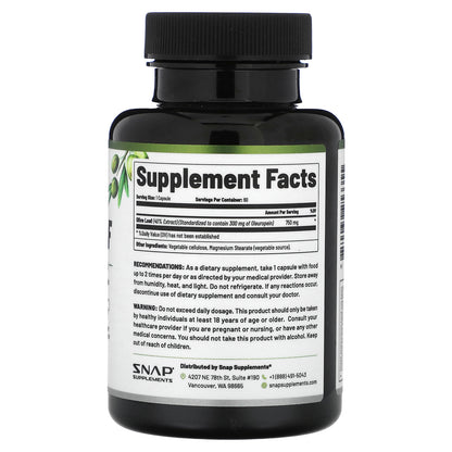 Snap Supplements, Olive Leaf, Maximum Strength, 750 mg, 60 Capsules