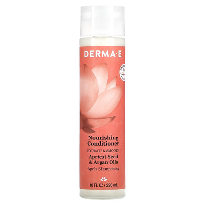 DERMA E, Nourishing Conditioner, Hydrate & Smooth, Apricot & Argan Oils, 10 fl oz (296 ml)