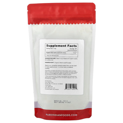 Pure Indian Foods, Organic Neem Leaf Powder, 8 oz (227 g)