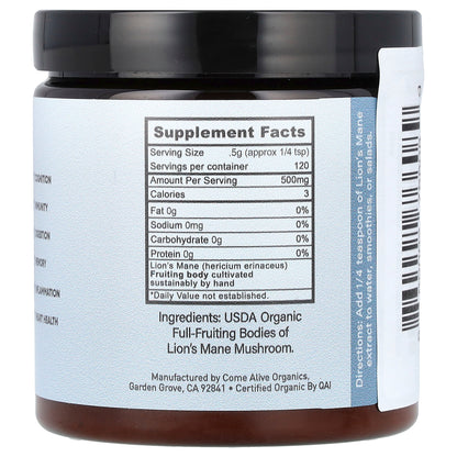La Republica, Superfoods, Lion's Mane Mushroom Powder, 2.12 oz (60 g)