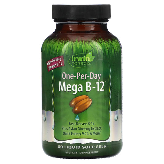 Irwin Naturals, One-Per-Day, Mega B-12, 60 Liquid Soft-Gels