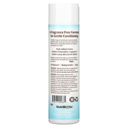 NutriBiotic, Everyday Pure Conditioner, For All Hair Types, Fragrance Free, 10 fl oz (296 ml)