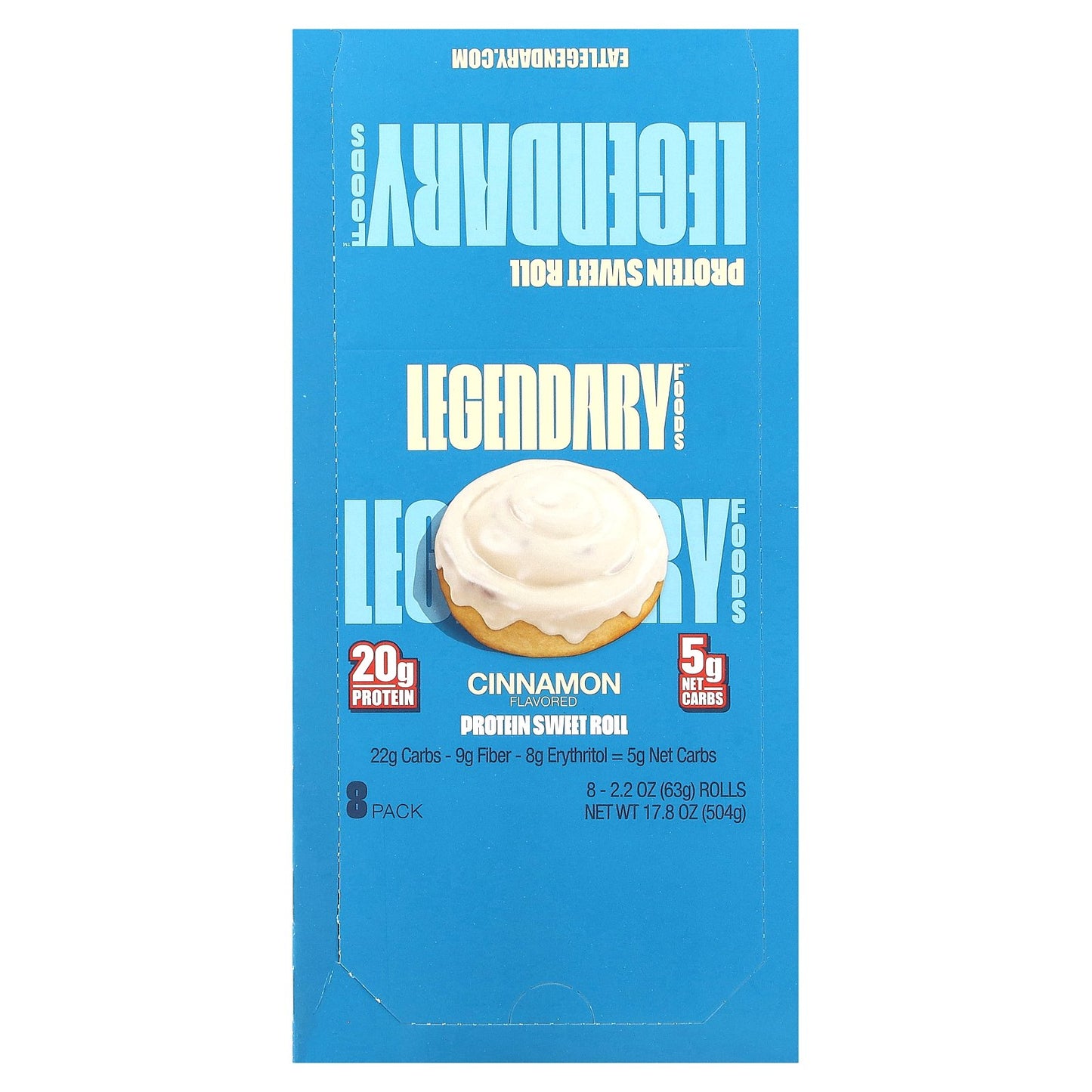 Legendary Foods, Protein Sweet Roll, Cinnamon, 8 Pack, 2.2 oz (63 g) Each