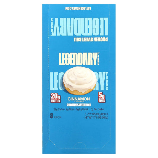 Legendary Foods, Protein Sweet Roll, Cinnamon, 8 Pack, 2.2 oz (63 g) Each