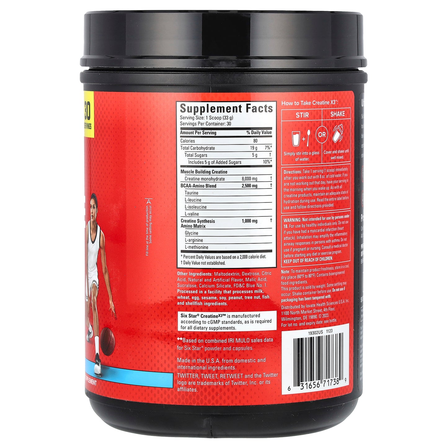 SIXSTAR, Creatine X3, Icy Snow Cone, 2.2 lbs (1 kg)