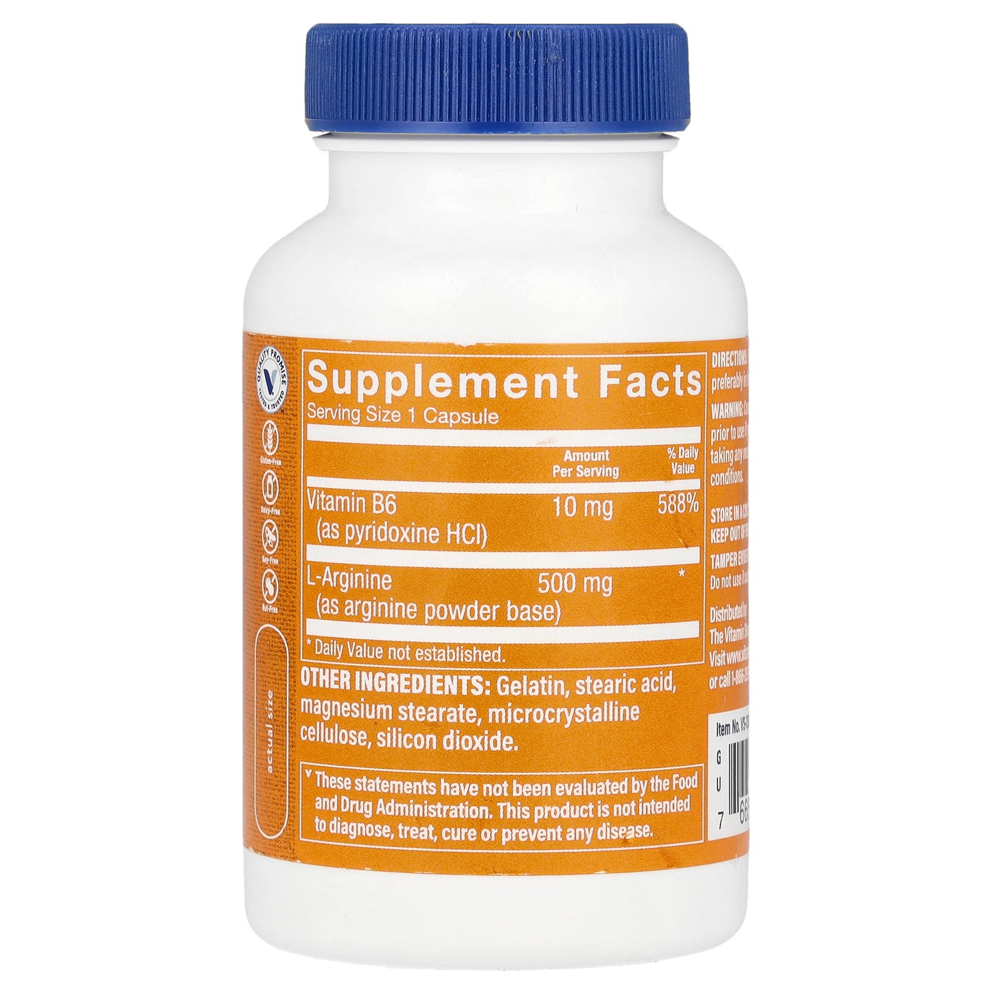 The Vitamin Shoppe, L-Arginine, 500 mg, 100 Capsules