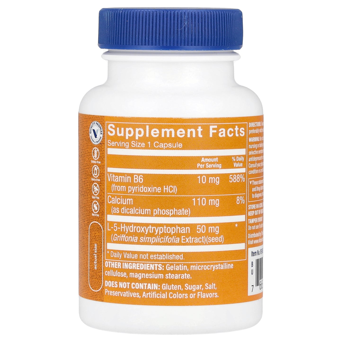 The Vitamin Shoppe, 5-HTP With Vitamin B6, 60 Capsules