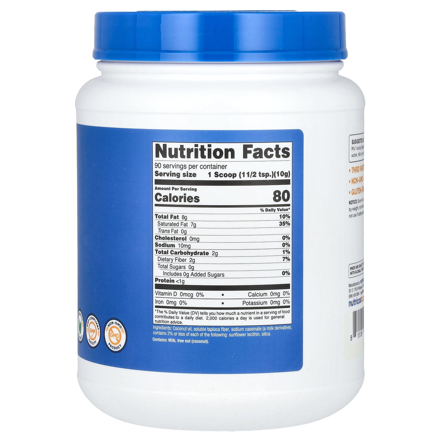 Nutricost, Coconut Oil Powder, Unflavored , 2 lb (907 g)