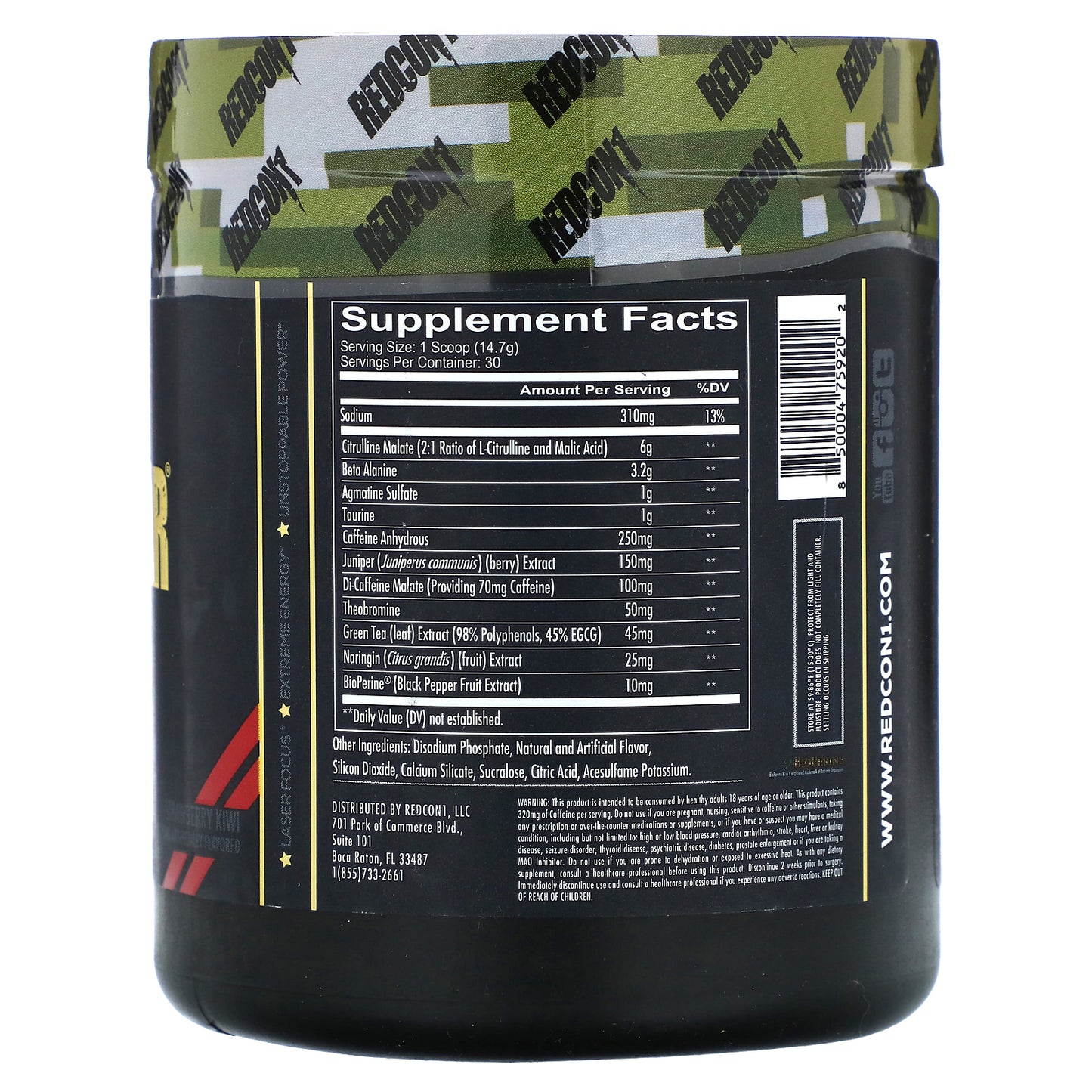 Redcon1, Total War, Preworkout, Strawberry Kiwi, 15.56 oz (441 g)