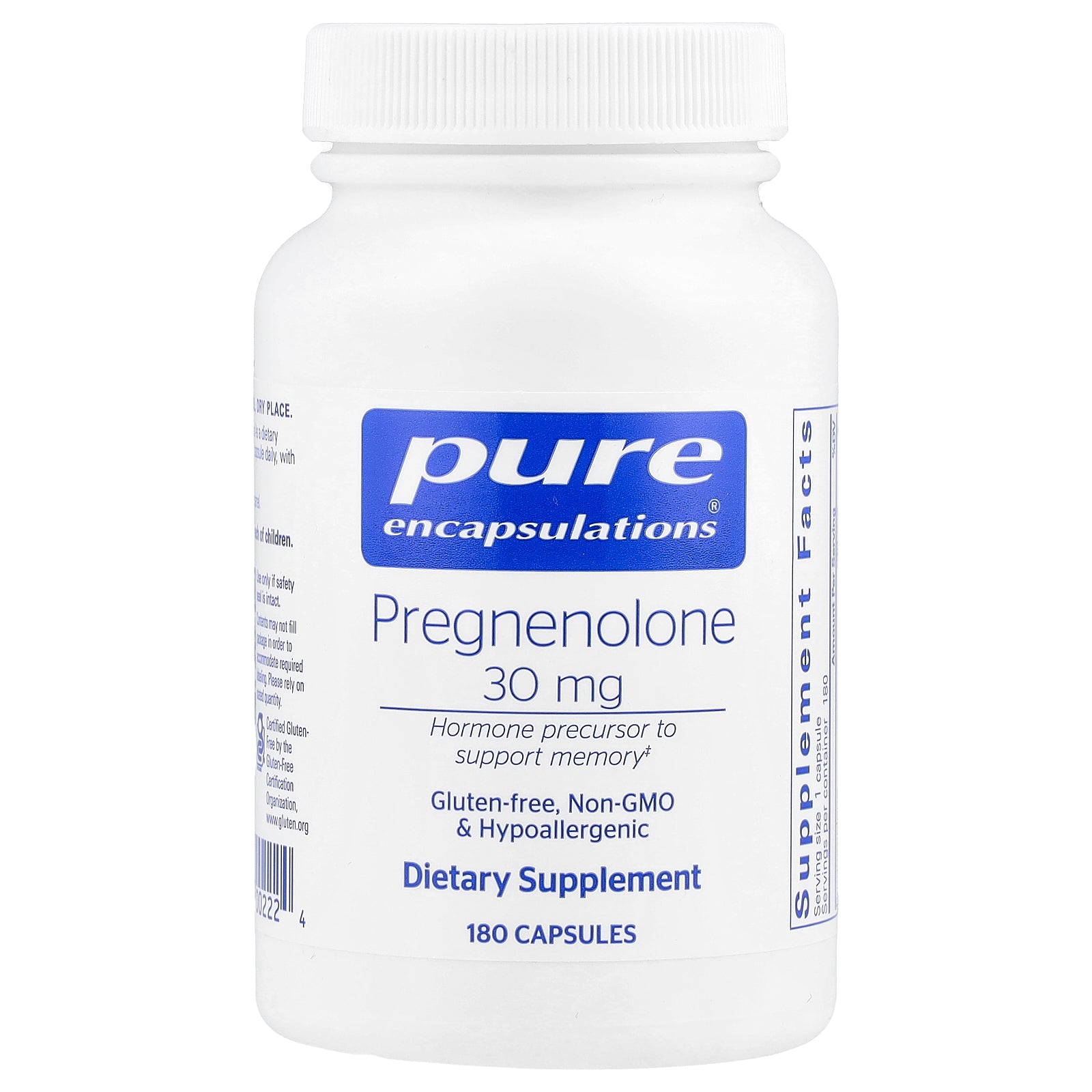 Pure Encapsulations, Pregnenolone, 30 mg, 180 Capsules