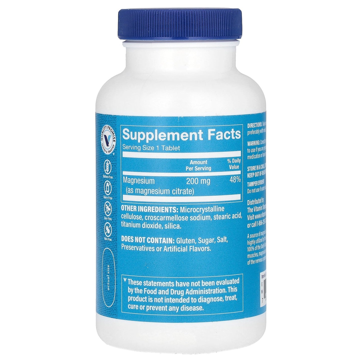 The Vitamin Shoppe, Magnesium Citrate , 200 mg , 100 Tablets