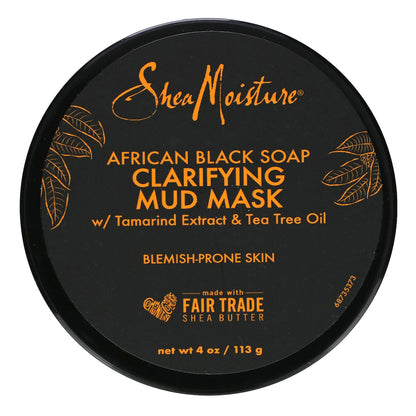 SheaMoisture, African Black Soap, Clarifying Mud Beauty Mask w/ Tamarind Extract & Tea Tree Oil, 4 oz (113 g)