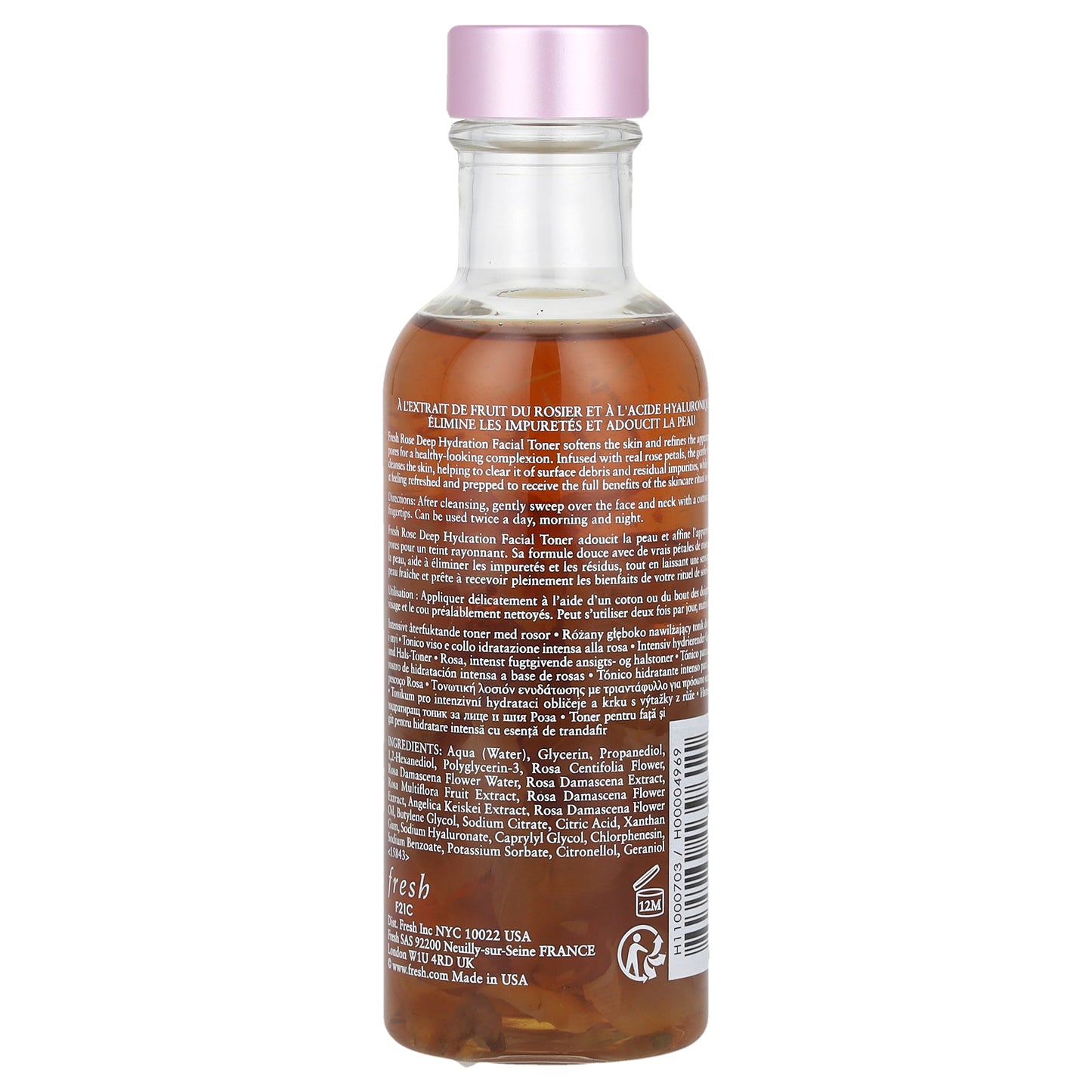 Fresh, Rose, Deep Hydration Facial Toner, 3.3 fl oz (100 ml)