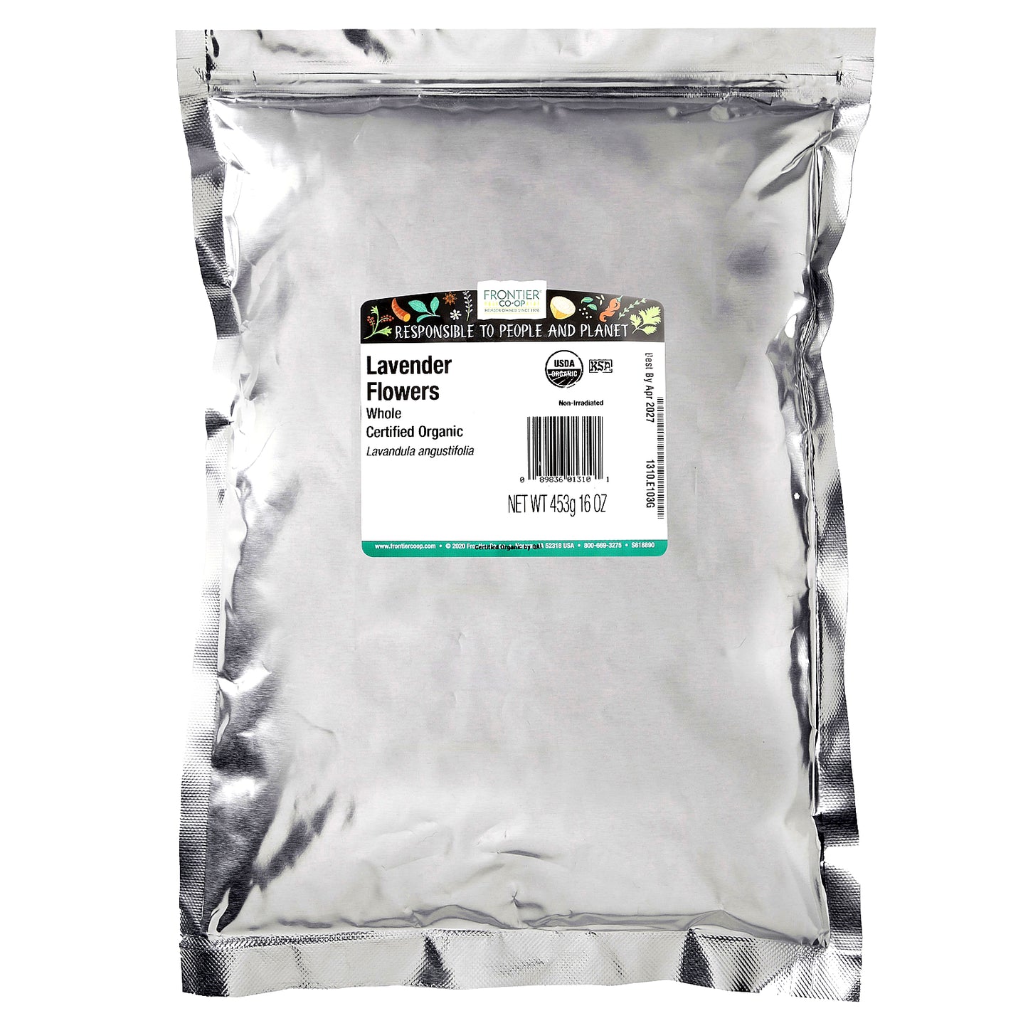 Frontier Co-op, Organic Whole Lavender Flowers, 16 oz (453 g)