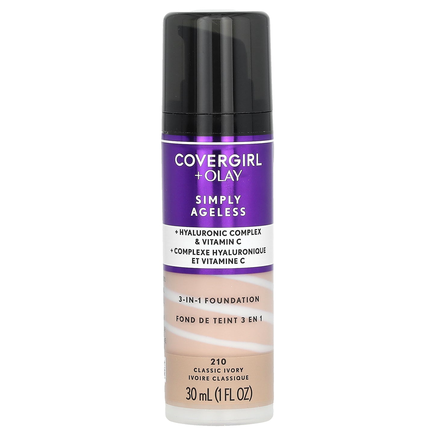 Covergirl, Olay Simply Ageless, 3-in-1 Foundation, 210 Classic Ivory, 1 fl oz (30 ml)