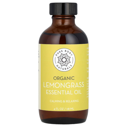 Pure Body Naturals, Organic Lemongrass Essential Oil, 4 fl oz (118 ml)