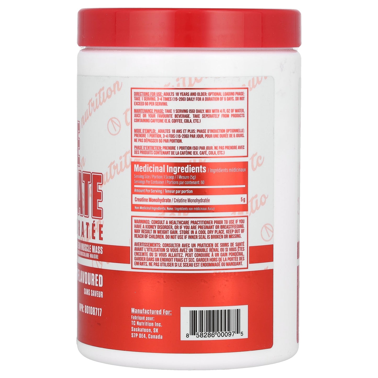 TC Nutrition, Essential Series, Creatine Monohydrate, Unflavored, 10.58 oz (300 g)