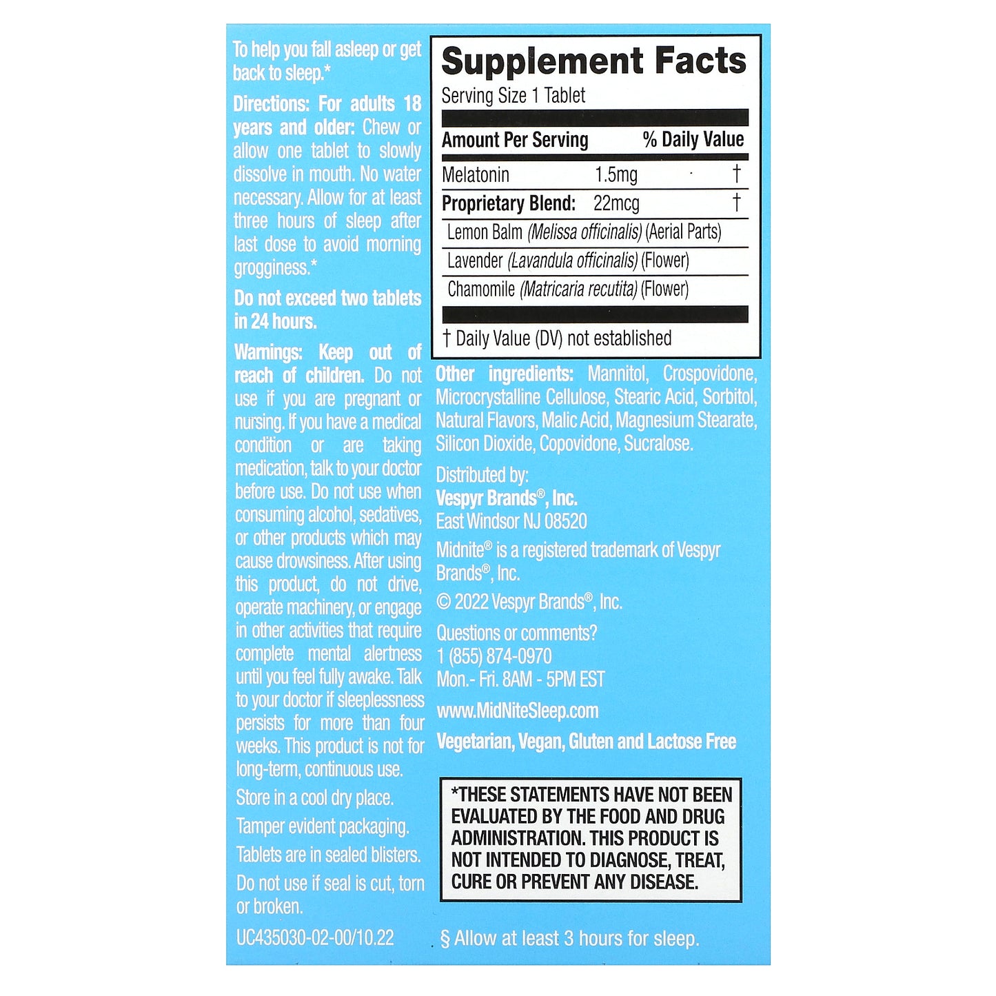 MidNite, Sleep Cycle Support, Low Dose, Cherry, 1.5 mg, 30 Quick Melt Tablets